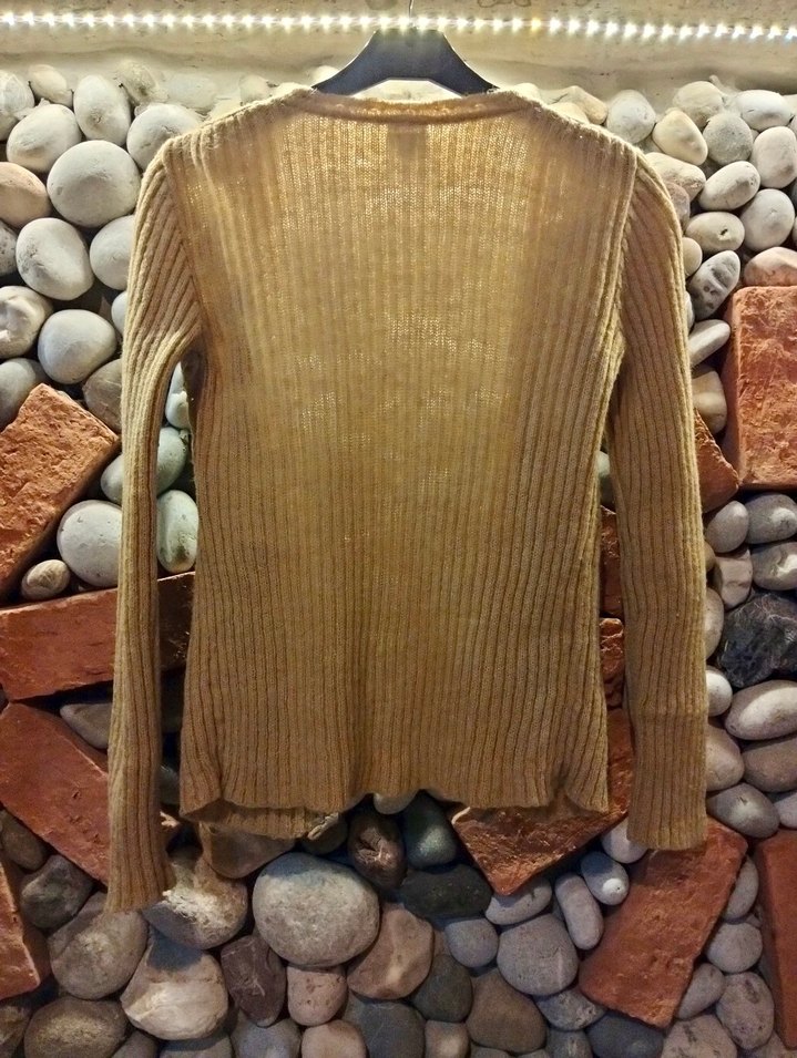 Nakışlı Bej Kadın Triko Hırka Vintage - Görsel 2