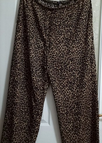 Kiabi Leopar Desenli Bol Kesim Kumaş Pantolon