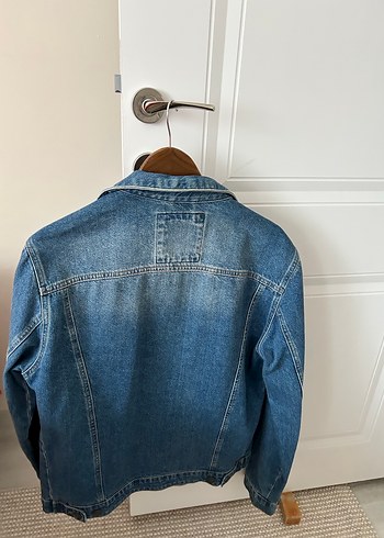 Düğmeli Mavi Kadın Denim Ceket - Görsel 4