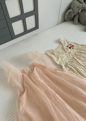 Kız Çocuk Pastel Pembe Dantel Elbise - Görsel 2