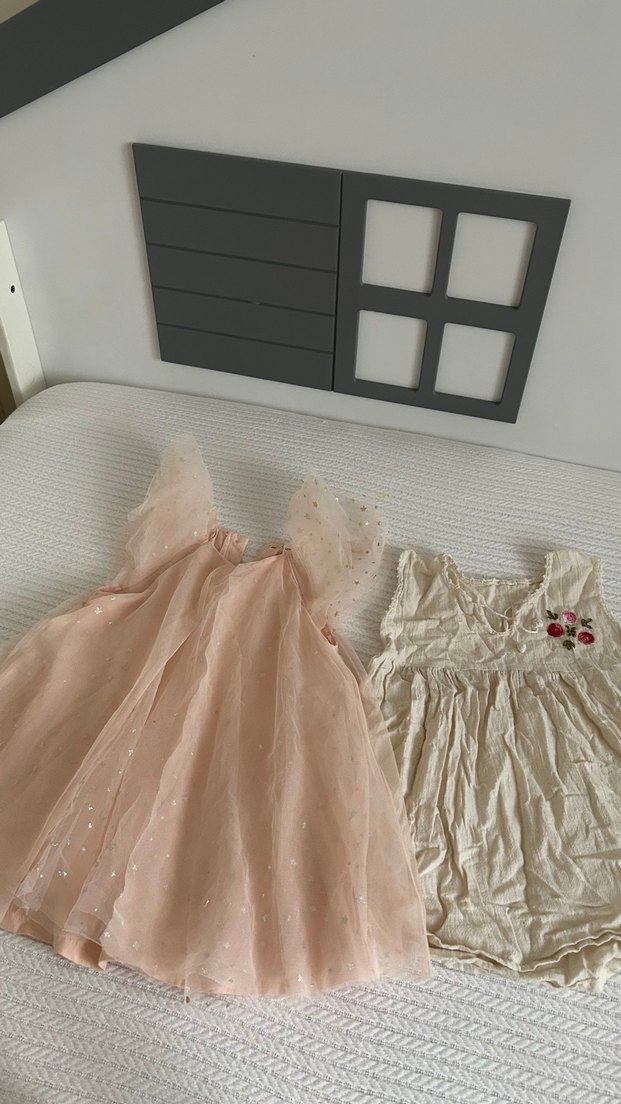 Kız Çocuk Pastel Pembe Dantel Elbise - Görsel 3