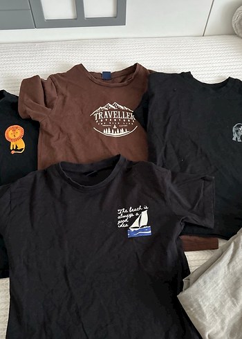 Erkek Çocuk Siyah Baskılı Pamuklu Tişört - Görsel 2