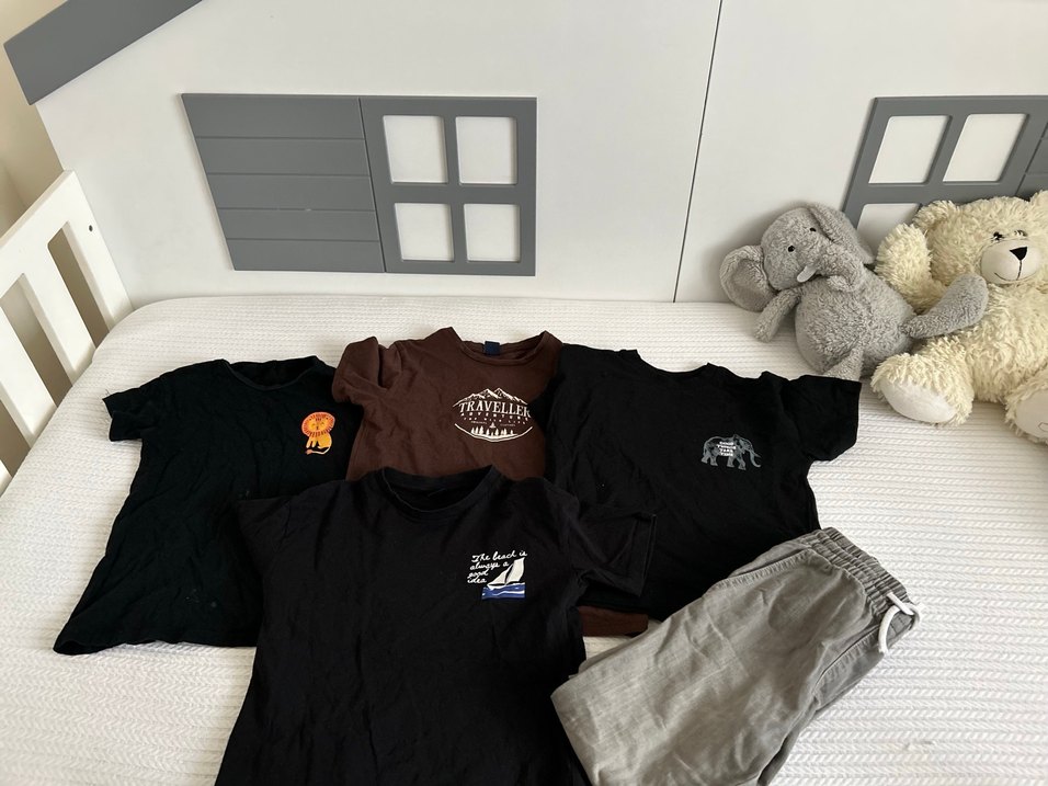 Erkek Çocuk Siyah Baskılı Pamuklu Tişört - Görsel 3