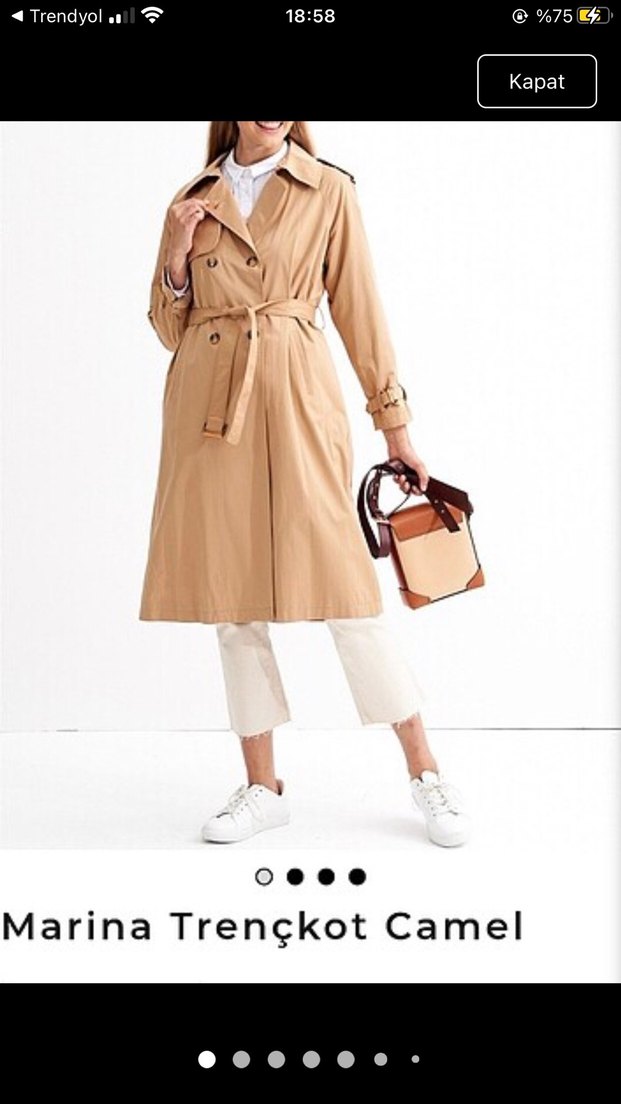 Bej Deri Kadın Trençkot - Marina - Görsel 2