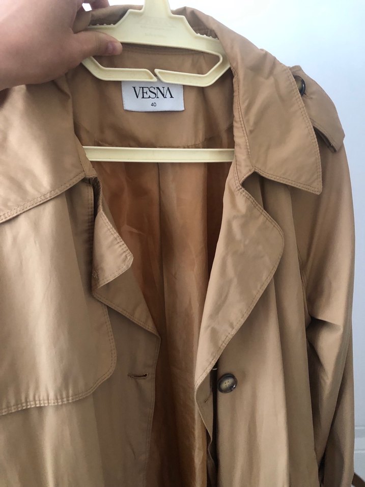 Bej Deri Kadın Trençkot - Marina - Görsel 3