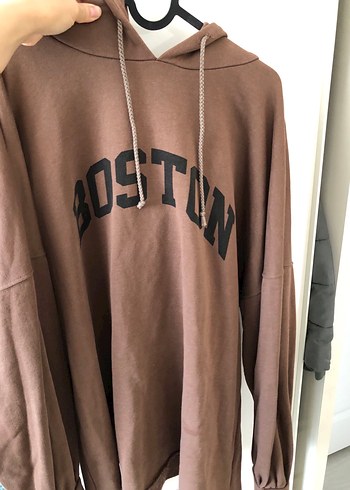 Addax Kahverengi Kapüşonlu Oversize Sweatshirt