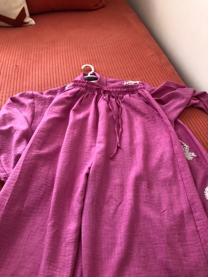 Düğmeli Pembe Nakışlı Kadın Gömlek - Görsel 4