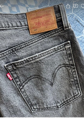Levis 501 Gri Yikamali Denim Jean