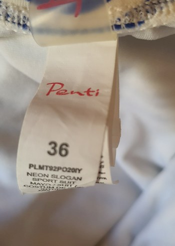 Renkli Baskılı Mavi Kadın Mayo - Görsel 9