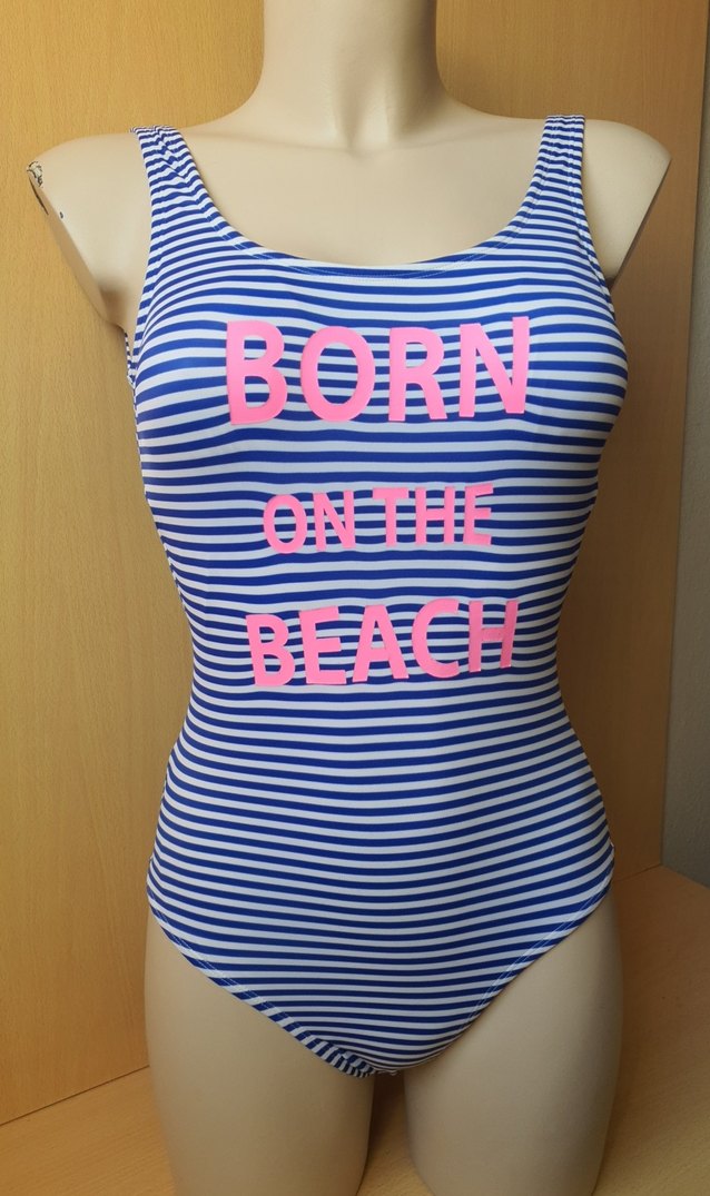 Renkli Baskılı Mavi Kadın Mayo - Görsel 2