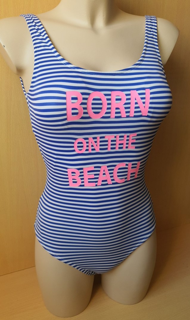 Renkli Baskılı Mavi Kadın Mayo - Görsel 3