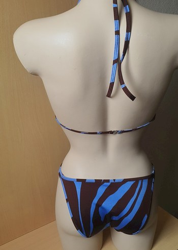 Mavi Zebra Desenli Fitted Bikini - Görsel 3