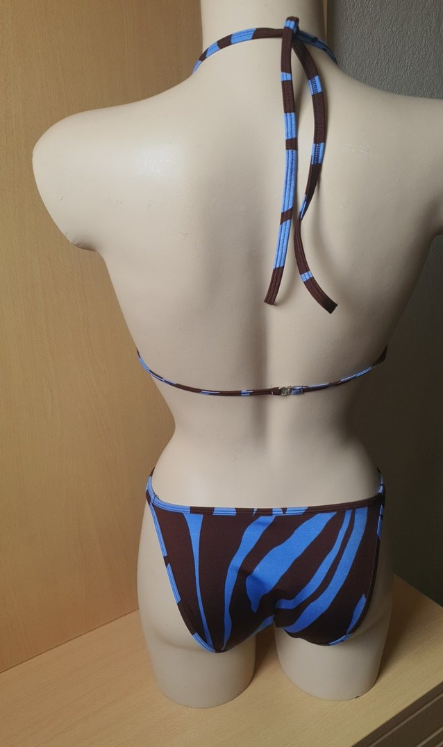 Mavi Zebra Desenli Fitted Bikini - Görsel 3