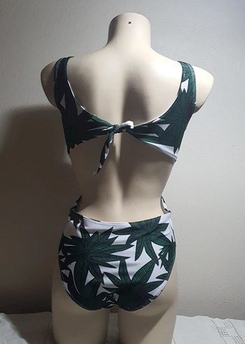 Yeşil Bağlamalı Desenli Mini Mayo - Görsel 4