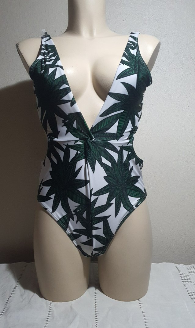 Yeşil Bağlamalı Desenli Mini Mayo - Görsel 2