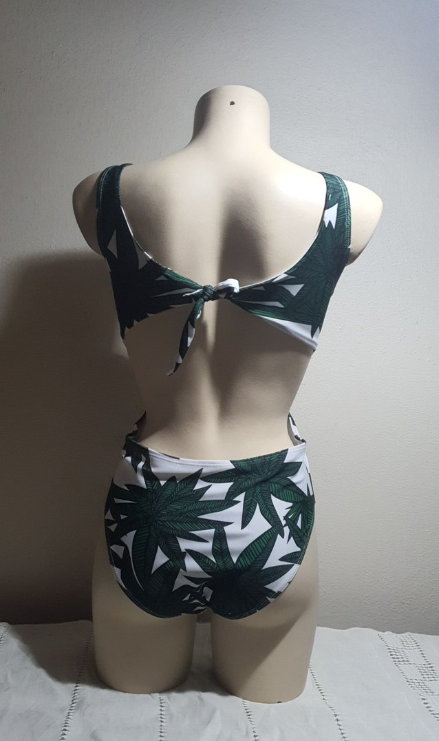 Yeşil Bağlamalı Desenli Mini Mayo - Görsel 4