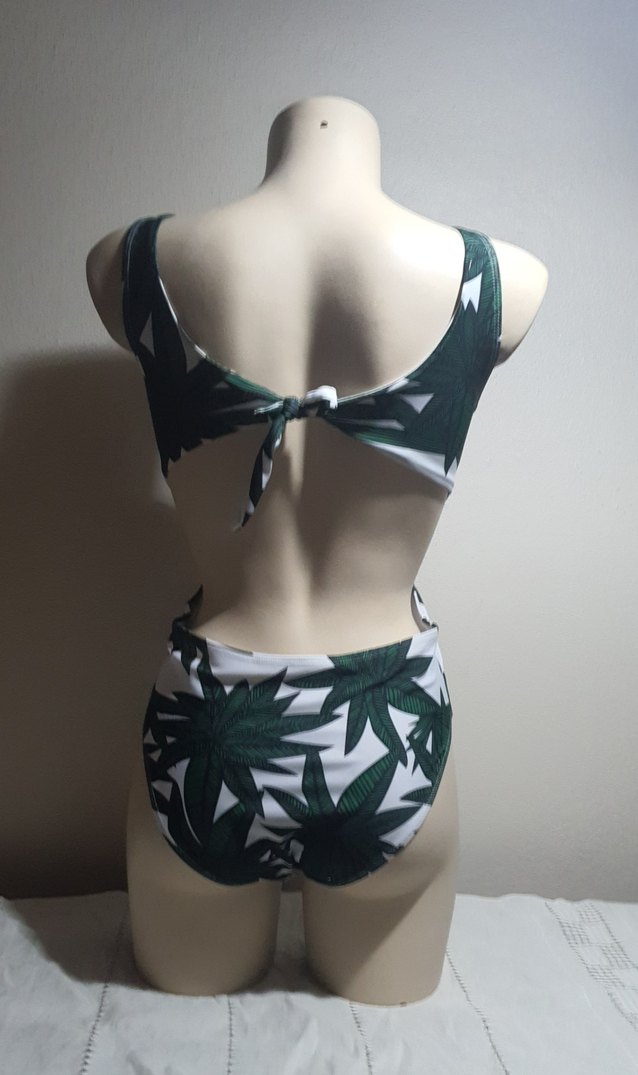 Yeşil Bağlamalı Desenli Mini Mayo - Görsel 5