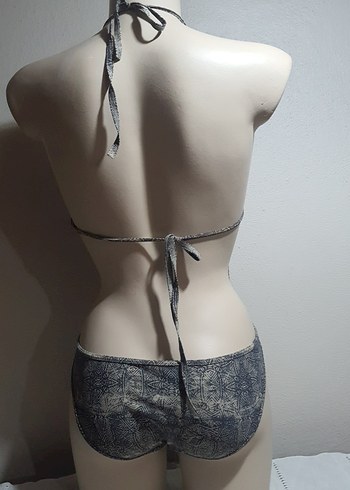 Bohem Gri Yılan Desenli Mini Mayo - Görsel 4