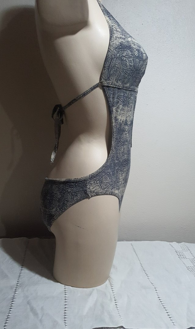 Bohem Gri Yılan Desenli Mini Mayo - Görsel 3