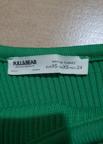 Tek Omuzlu Yeşil Mini Triko Elbise - Görsel 9