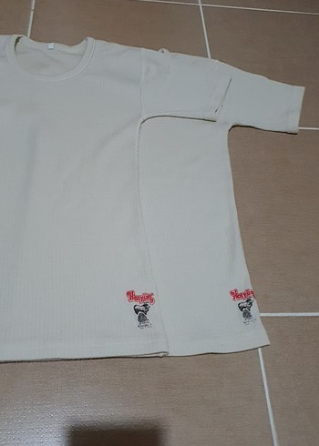 Beyaz Erkek Çocuk İçlik  kuzu yünü Tişört 2 Adet fiatidir - Görsel 8