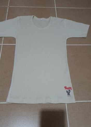 Beyaz Erkek Çocuk İçlik  kuzu yünü Tişört 2 Adet fiatidir - Görsel 2