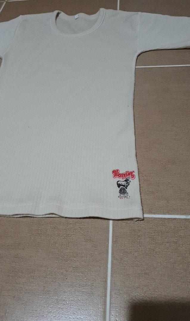 Beyaz Erkek Çocuk İçlik  kuzu yünü Tişört 2 Adet fiatidir - Görsel 3