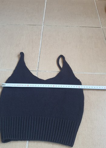 xs Beden siyah Renk Gri V Yaka Örme Kadın crop