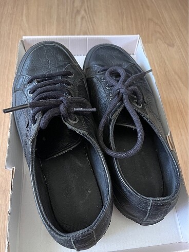 Superga Siyah Deri Ayakkabı - Görsel 3