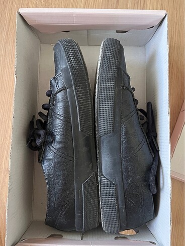 Superga Siyah Deri Ayakkabı - Görsel 4