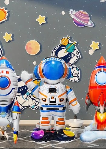 Astronot Roket Folyo Balon Seti