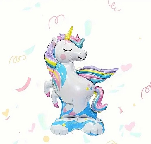 Ayakta duran unicorn folyo balon