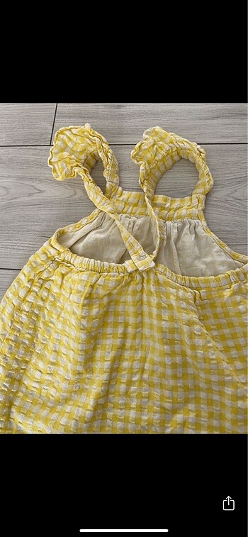 Mango Kids Mango sarı pitikareli elbise