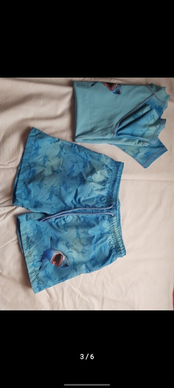 Erkek Çocuk Köpekbalığı Desenli Mavi Mayo Takımı - Görsel 3