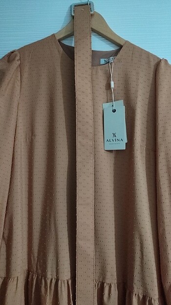 42 Beden camel Renk Alvina elbise