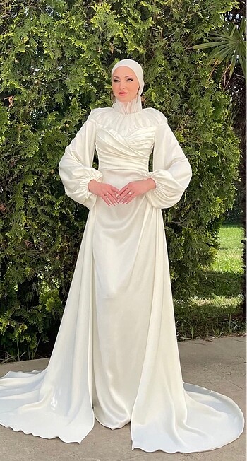 40 Beden beyaz Renk Nikah Elbisesi Abiye Elbise