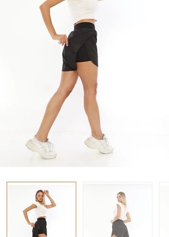 Siyah Rahat Kesim Deniz Mini Şort - Görsel 2