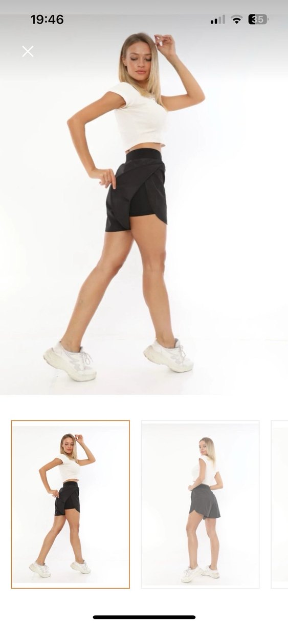 Siyah Rahat Kesim Deniz Mini Şort - Görsel 2