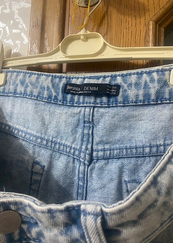 Bağcıklı Mavi Kot Mini Şort - Görsel 2