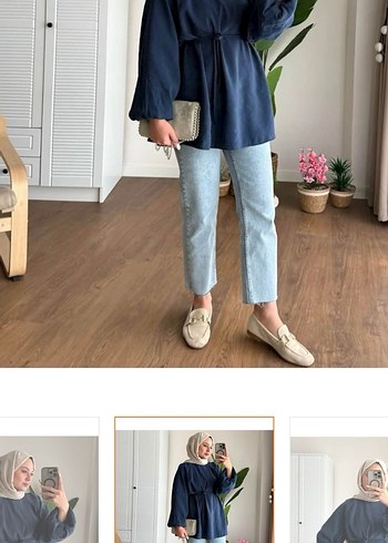 Kemerli Keten Mini Tunik - Görsel 2