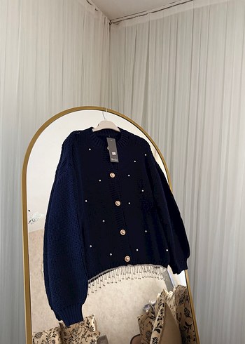 Nakışlı Mavi Bohem Kadın Hırka - Görsel 3