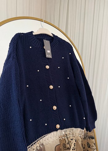 Nakışlı Mavi Bohem Kadın Hırka - Görsel 2