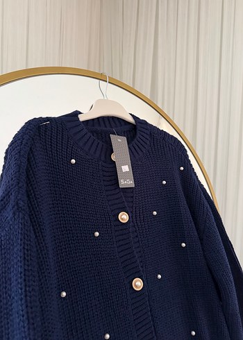 Nakışlı Mavi Bohem Kadın Hırka - Görsel 4