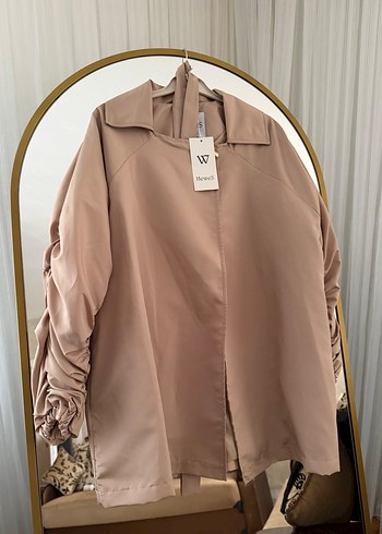 Bej Kadın Keten Midi Ceket - Görsel 2