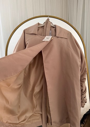 Bej Kadın Keten Midi Ceket - Görsel 4