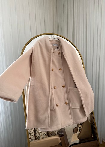 Bej Düğmeli Midi Kadın Kaban - Görsel 2