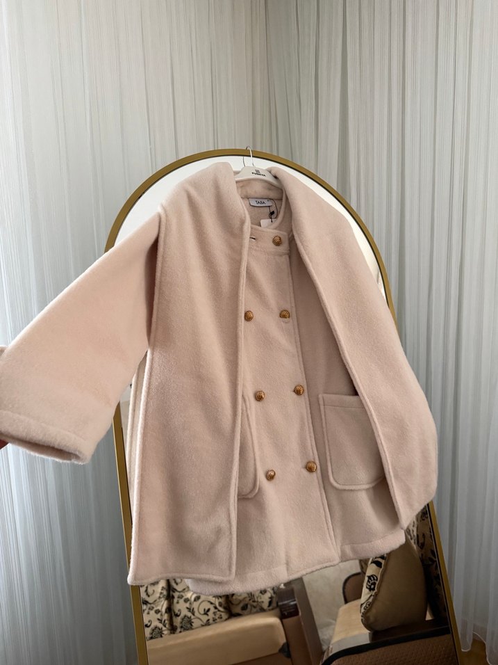 Bej Düğmeli Midi Kadın Kaban - Görsel 2