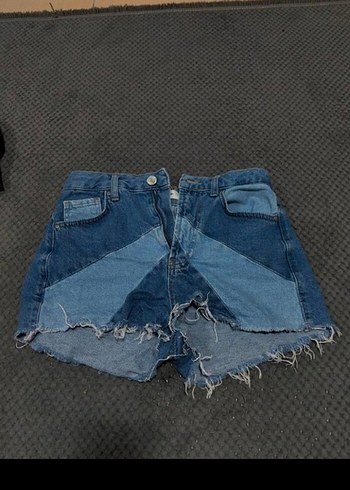 Kadın Mavi Kot Şort - Gevşek Kesim - Görsel 3