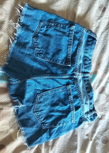 Kadın Mavi Kot Şort - Gevşek Kesim - Görsel 2