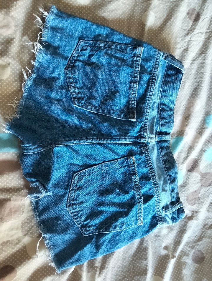 Kadın Mavi Kot Şort - Gevşek Kesim - Görsel 2